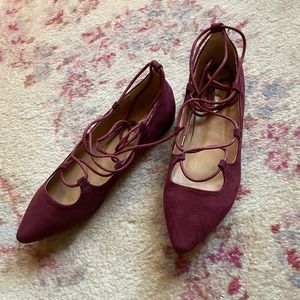 Maroon strappy/ballet/gladiator flats